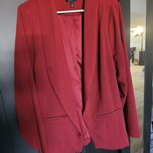 Torrid Red Open Front Blazer